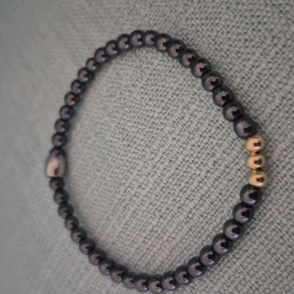 CHOKER & BRACLET Facted black Hematite & Round beads - Picture 4 of 5